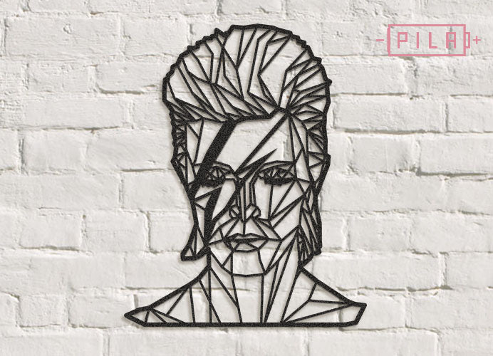 Bowie | Figura geométrica | Decoración pared | Hecha en madera