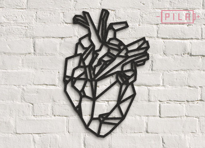 Corazón | Figura geométrica | Decoración pared | Hecha en madera