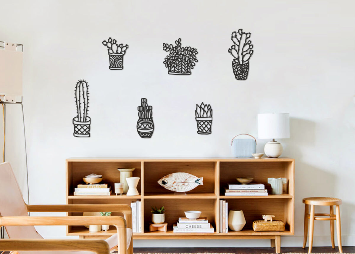 Decoración geométrica pared cactus – TocaMadera Sign – Corte Láser,  Decoración en madera. Lanzarote