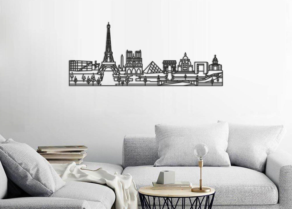 Skyline Paris | Figura geométrica | Decoración pared | Hecha en madera
