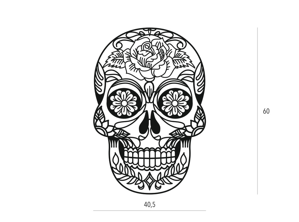 Calavera Mexicana 1 | Calaca  | Figura geométrica | Decoración pared | Hecha en madera