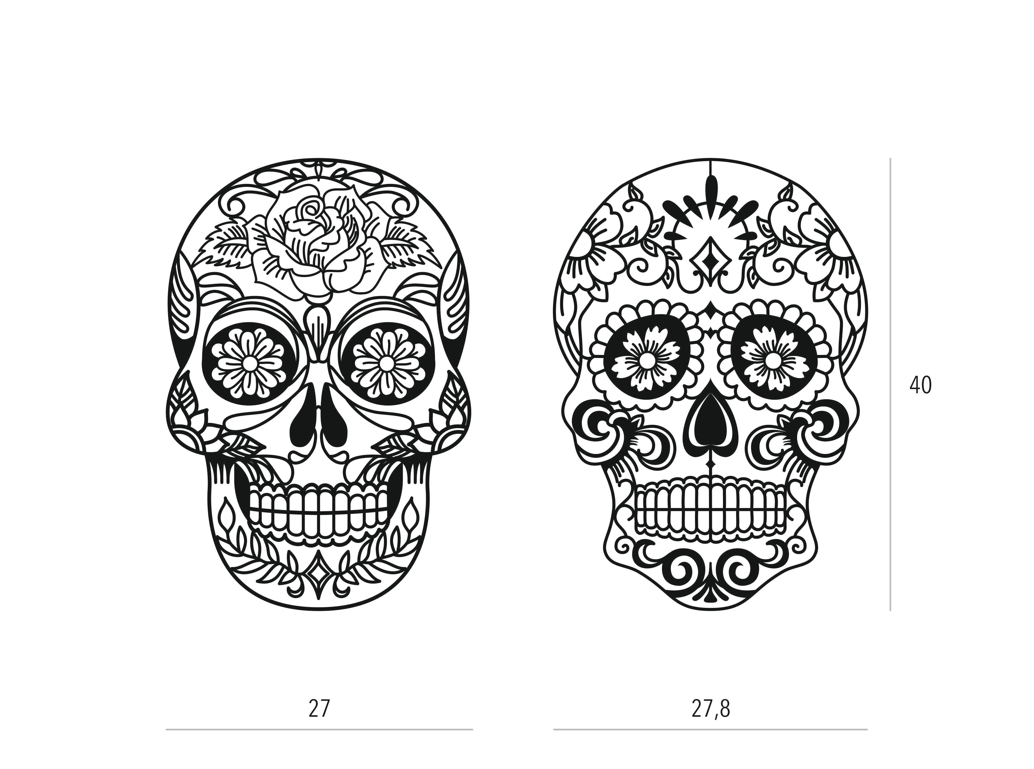 Calaveras Mexicanas medianas (2 ud) | Calacas | Figura geométrica | De ...