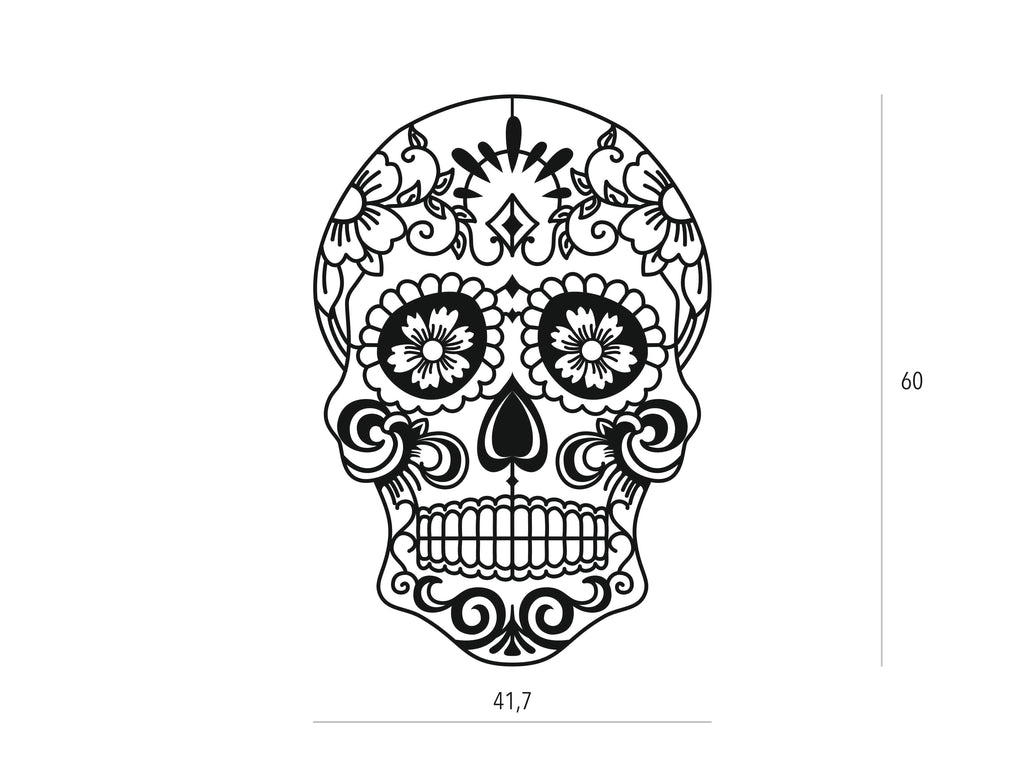 Calavera Mexicana 2 | Calaca  | Figura geométrica | Decoración pared | Hecha en madera