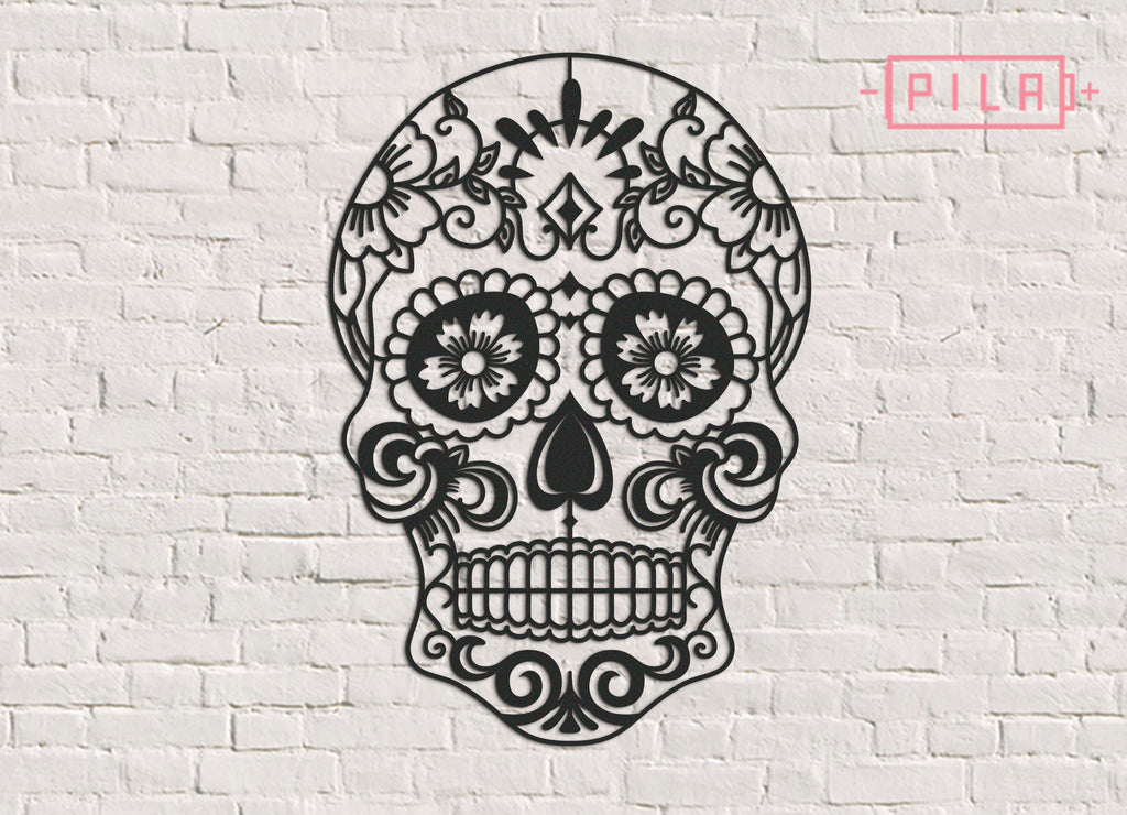 Calavera Mexicana 2 | Calaca  | Figura geométrica | Decoración pared | Hecha en madera