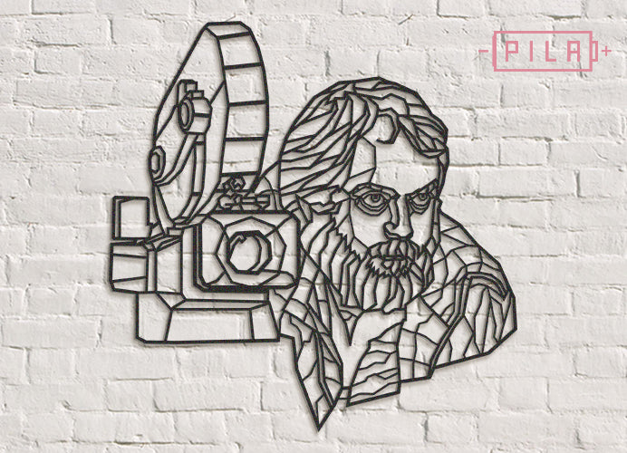 Kubrick | Figura geométrica | Decoración pared | Hecha en madera