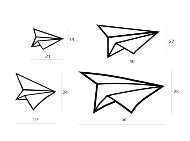 Aviones x4 | Figura geométrica | Decoración pared | Hecha en madera