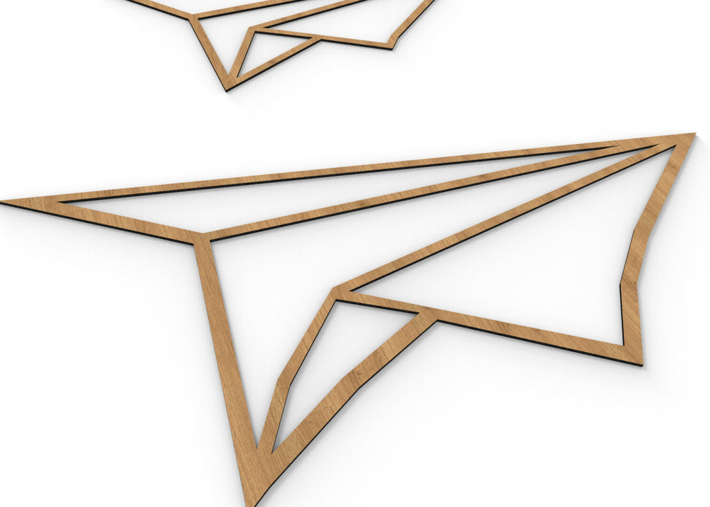 Aviones x4 | Figura geométrica | Decoración pared | Hecha en madera