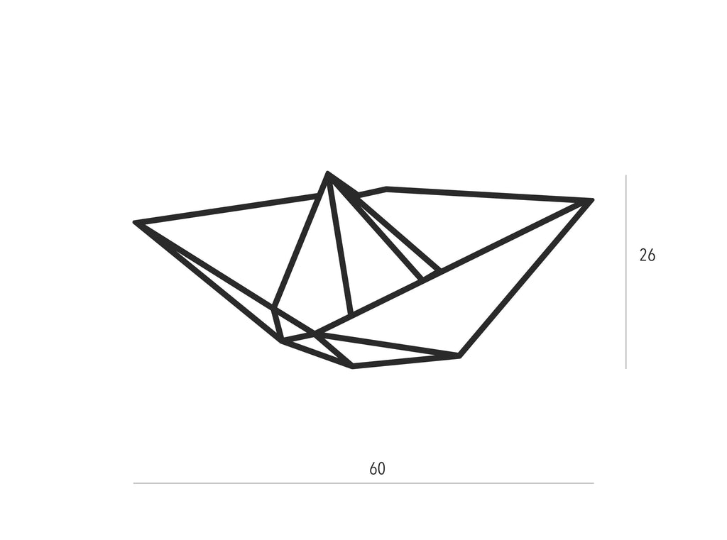 Barco de papel | Figura geométrica | Decoración pared | Hecha en madera