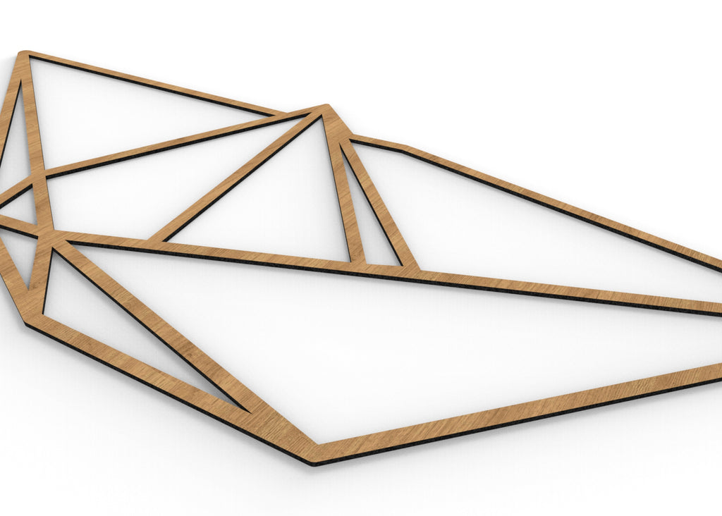 Barco de papel | Figura geométrica | Decoración pared | Hecha en madera