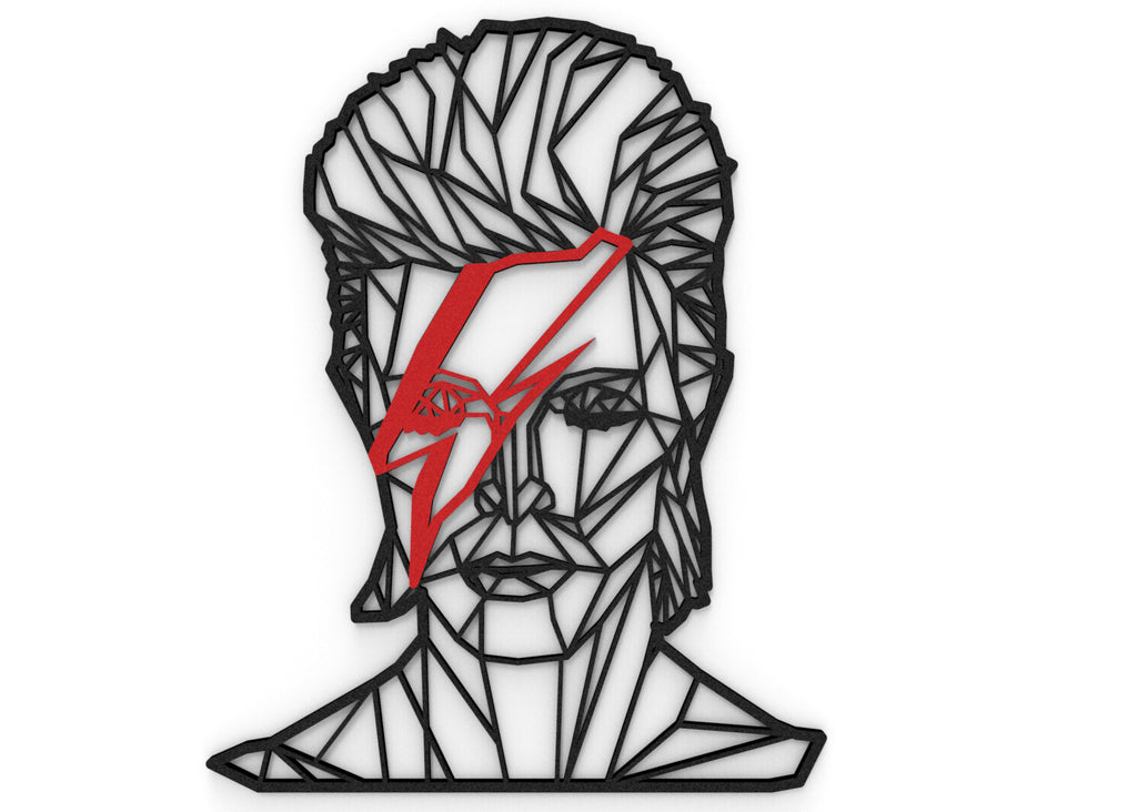 Bowie | Figura geométrica | Decoración pared | Hecha en madera