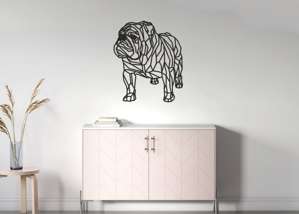 BullDog | Figura geométrica | Decoración pared | Hecha en madera