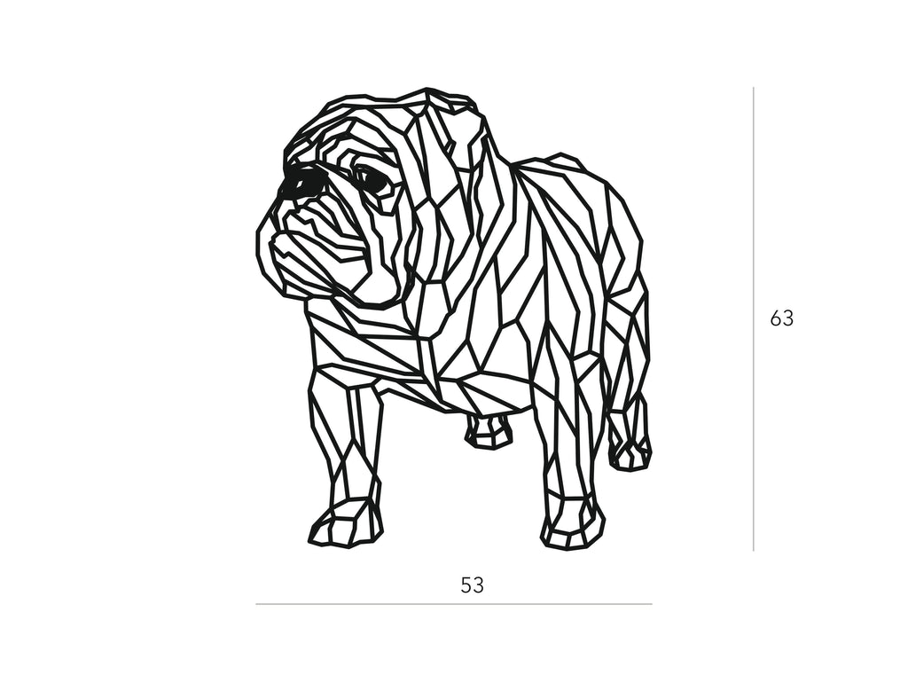 BullDog | Figura geométrica | Decoración pared | Hecha en madera