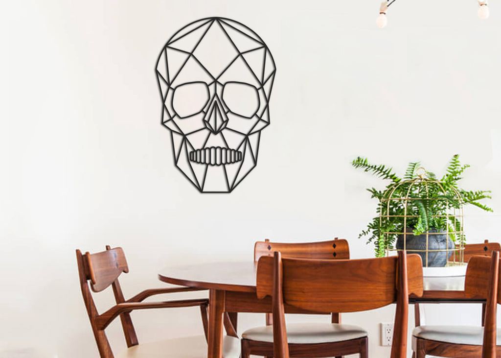 Calavera | Figura geométrica | Decoración pared | Hecha en madera