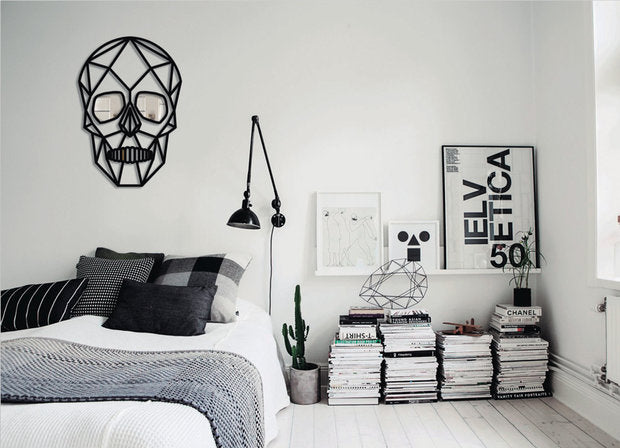 Calavera | Figura geométrica | Decoración pared | Hecha en madera