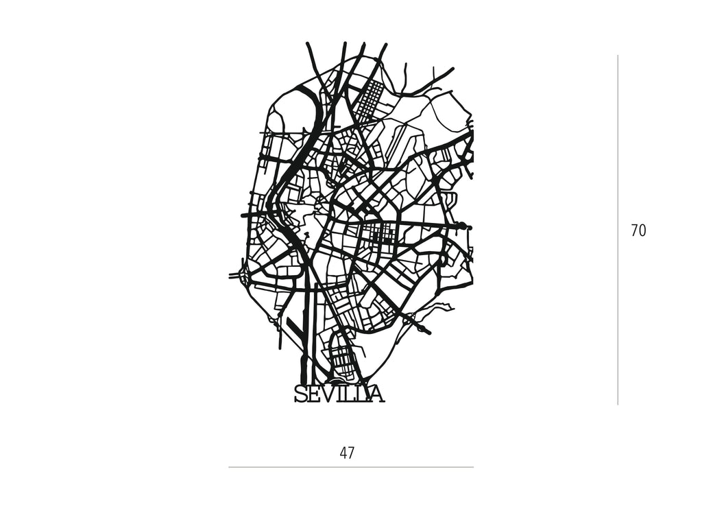 Callejero Sevilla | Figura geométrica | Decoración pared | Hecha en madera