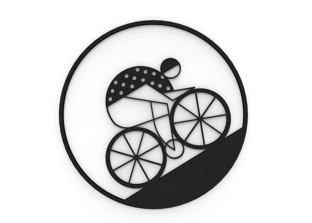 Ciclista | Figura geométrica | Decoración pared | Hecha en madera