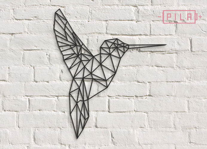 Colibrí | Figura geométrica | Decoración pared | Hecha en madera