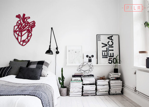 Corazón | Figura geométrica | Decoración pared | Hecha en madera