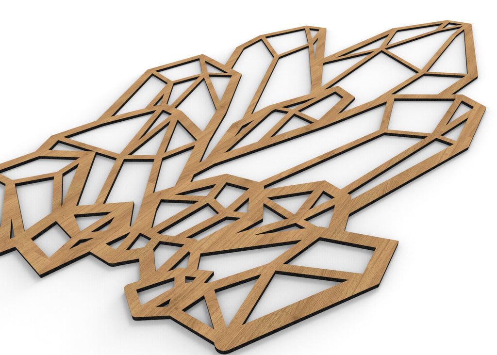 Cristal | Figura geométrica | Decoración pared | Hecha en madera