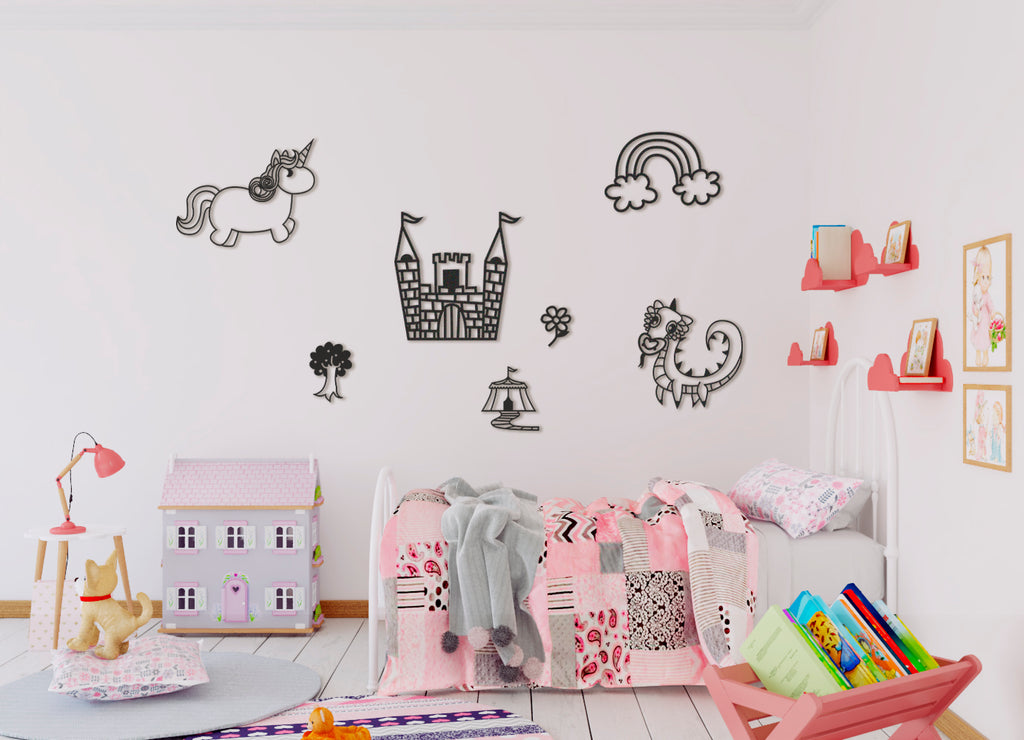 Cuento de hadas | Figura geométrica | Decoración pared | Hecha en madera