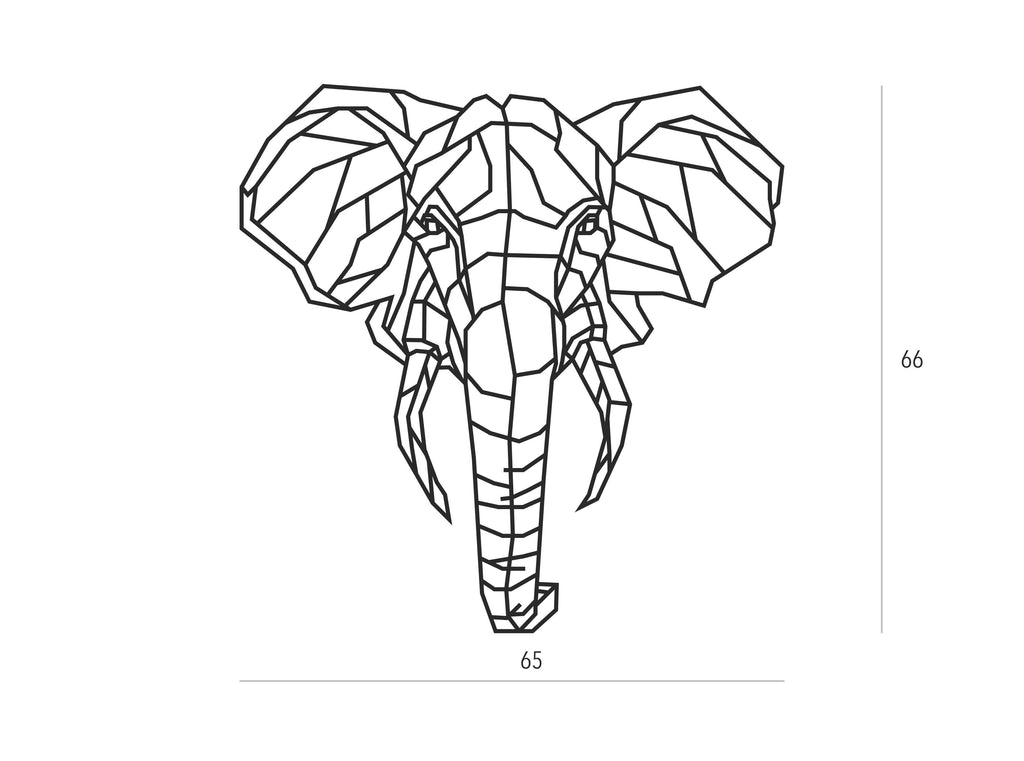 Elefante | Figura geométrica | Decoración pared | Hecha en madera