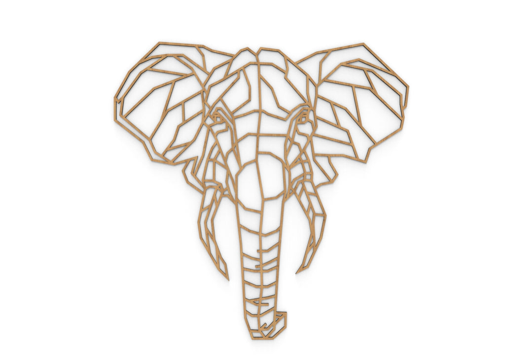 Elefante | Figura geométrica | Decoración pared | Hecha en madera