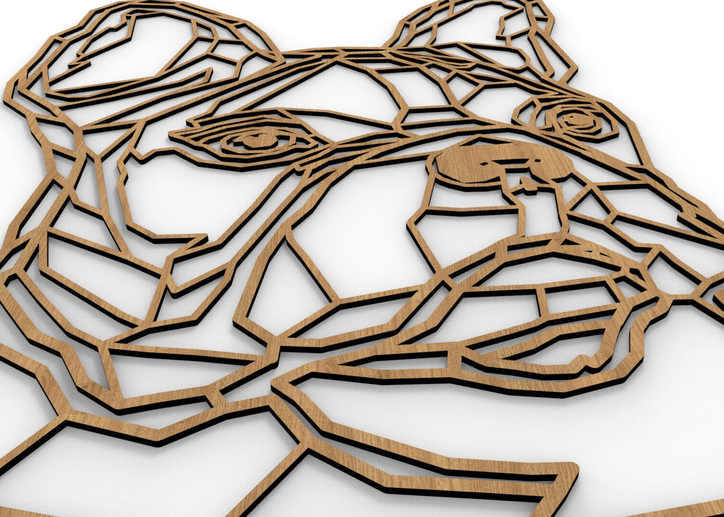 Frenchie | Figura geométrica | Decoración pared | Hecha en madera