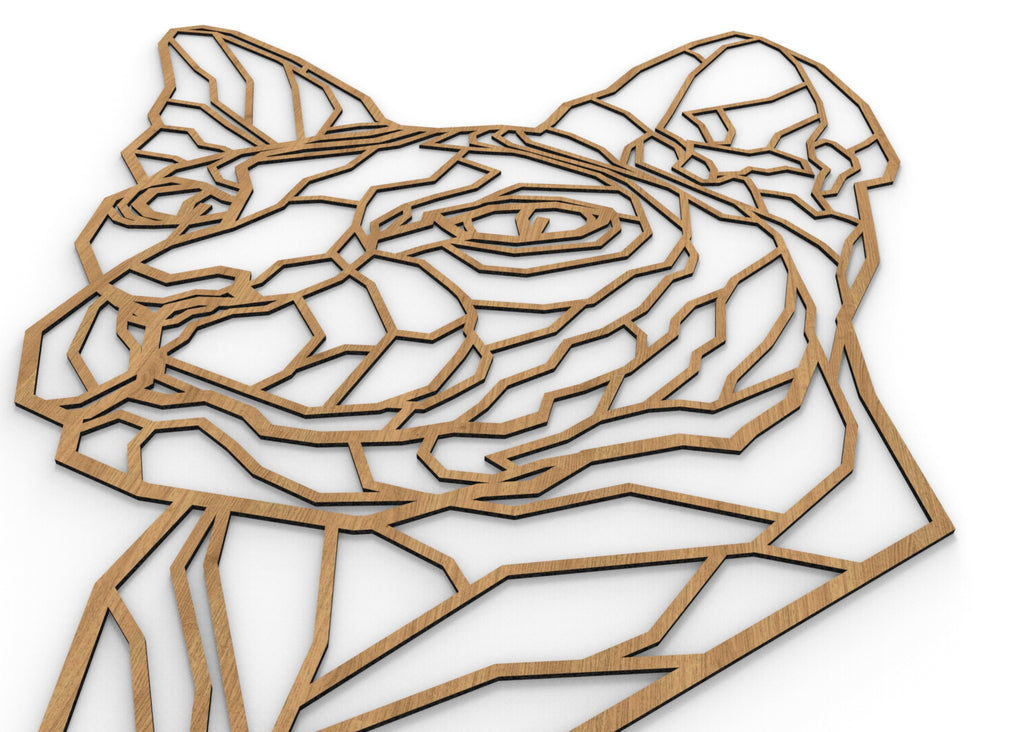 Gato esfinge | Figura geométrica | Decoración pared | Hecha en madera