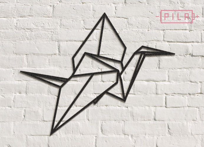 Grulla | Figura geométrica | Decoración pared | Hecha en madera