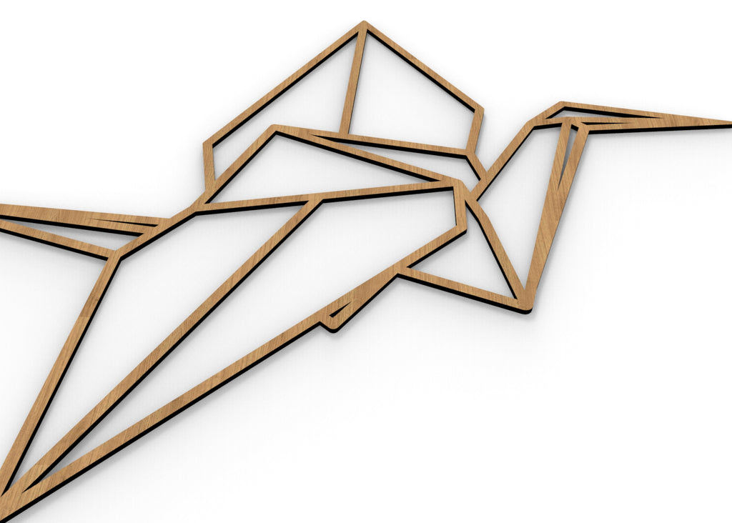Grulla | Figura geométrica | Decoración pared | Hecha en madera