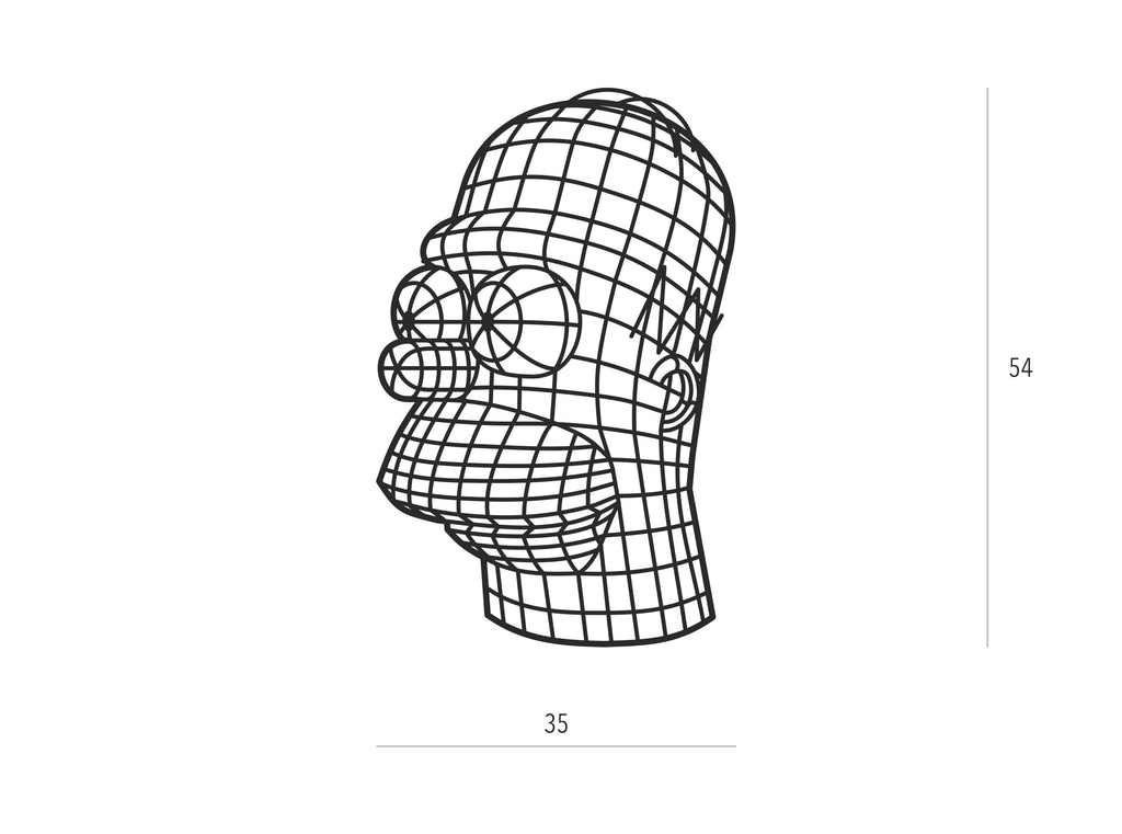 Homer | Figura geométrica | Decoración pared | Hecha en madera