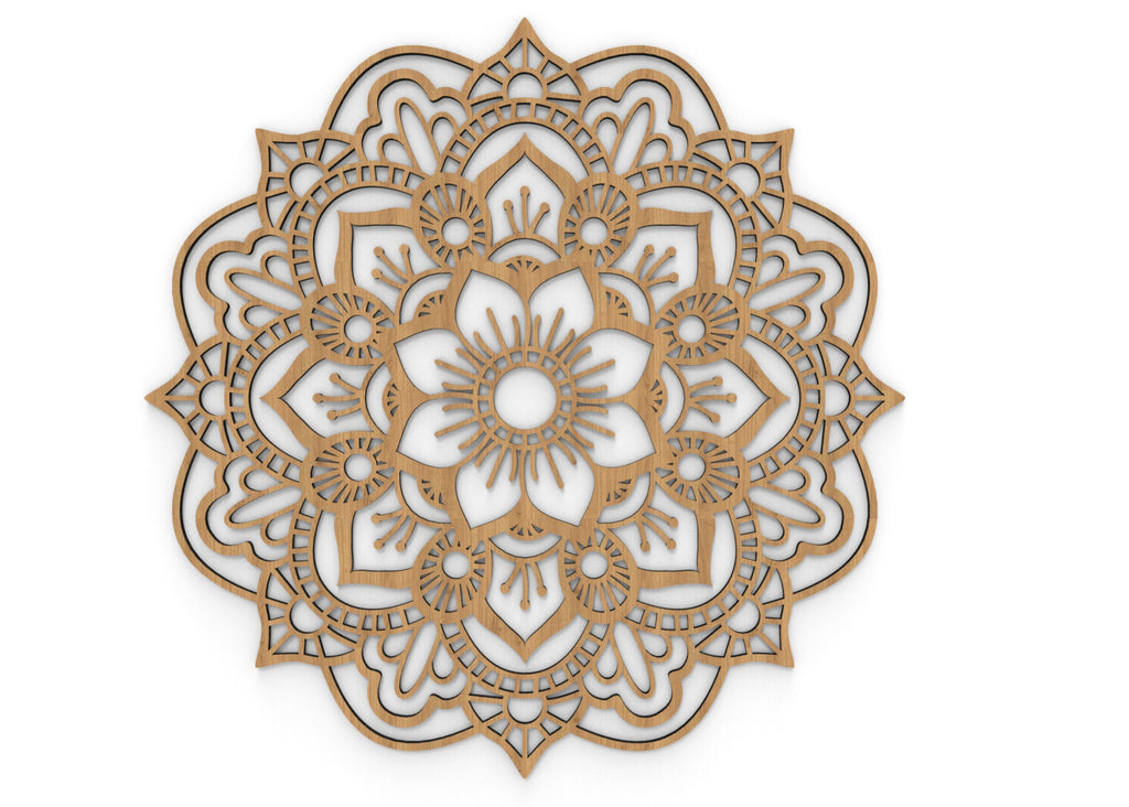 Mandala Tibet  | Figura geométrica | Decoración pared | Hecha en madera