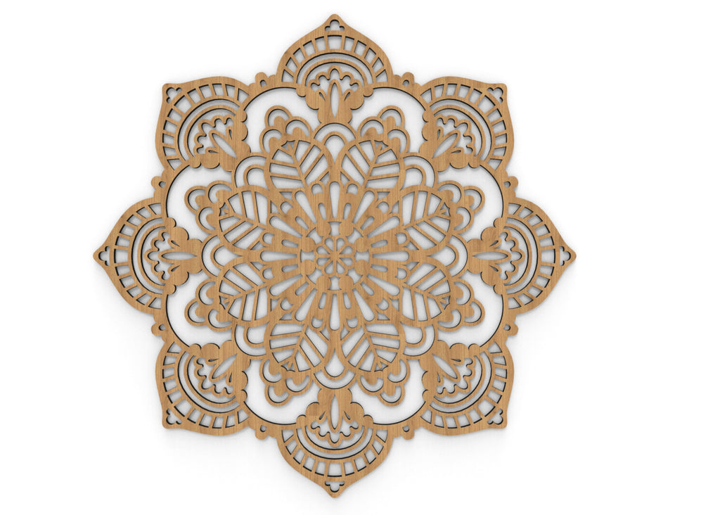 Mandala India  | Figura geométrica | Decoración pared | Hecha en madera