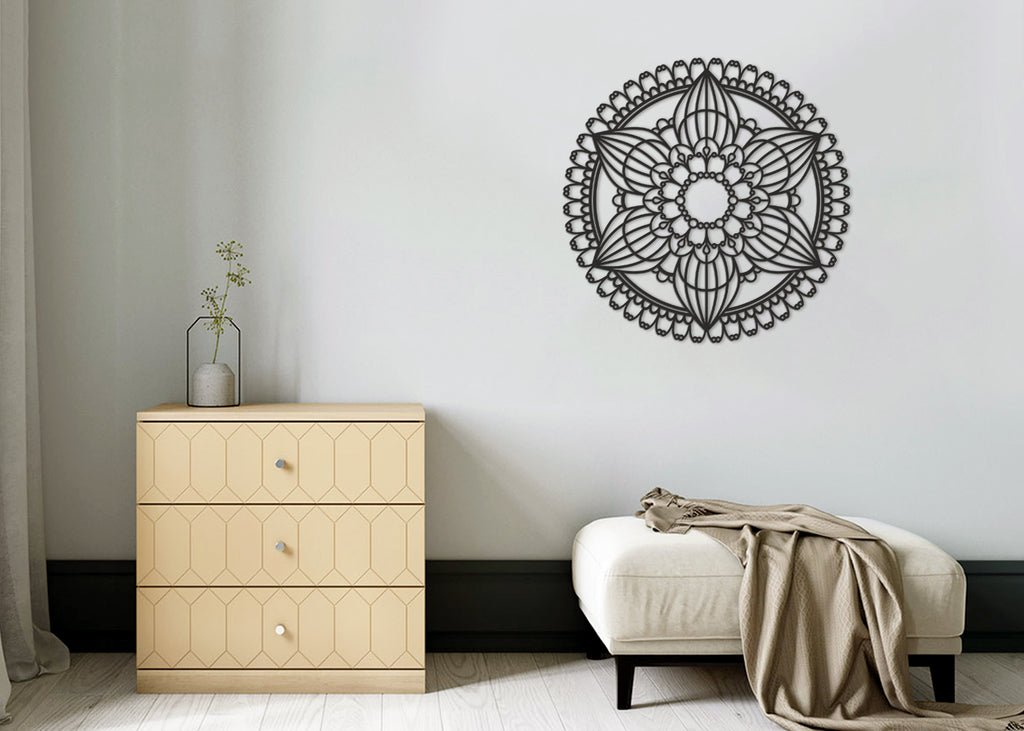 Mandala Japón  | Figura geométrica | Decoración pared | Hecha en madera