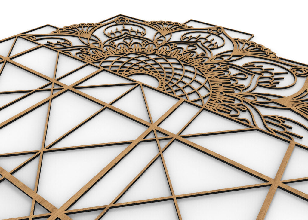 Mandala  | Figura geométrica | Decoración pared | Hecha en madera