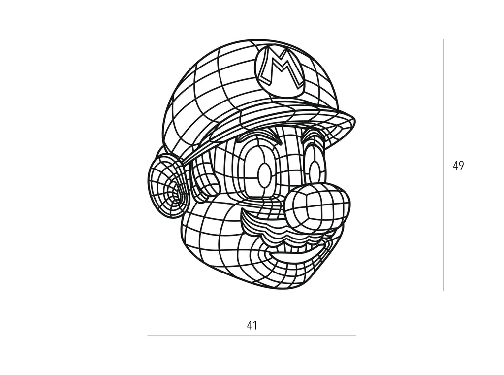 Mario | Figura geométrica | Decoración pared | Hecha en madera