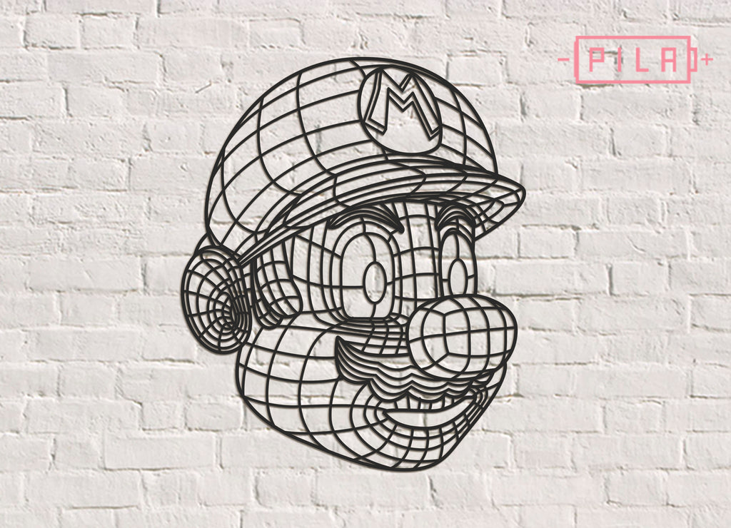 Mario | Figura geométrica | Decoración pared | Hecha en madera