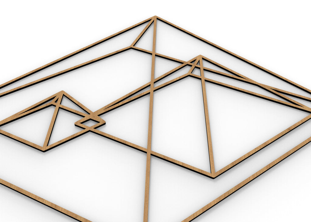 Pirámides | Figura geométrica | Decoración pared | Hecha en madera