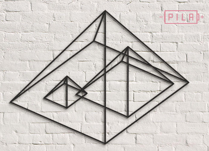 Pirámides | Figura geométrica | Decoración pared | Hecha en madera