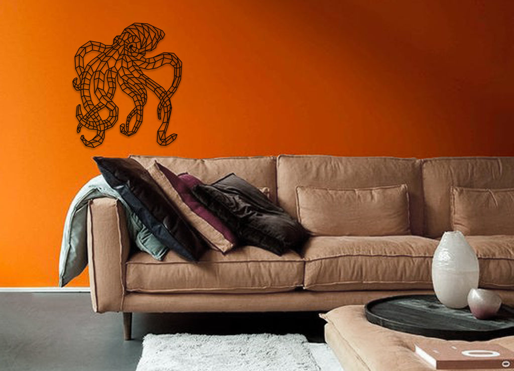 Pulpo | Figura geométrica | Decoración pared | Hecha en madera