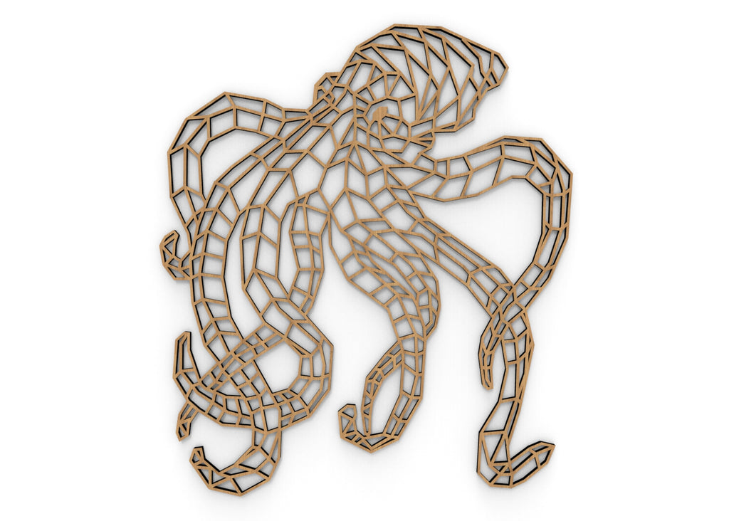 Pulpo | Figura geométrica | Decoración pared | Hecha en madera