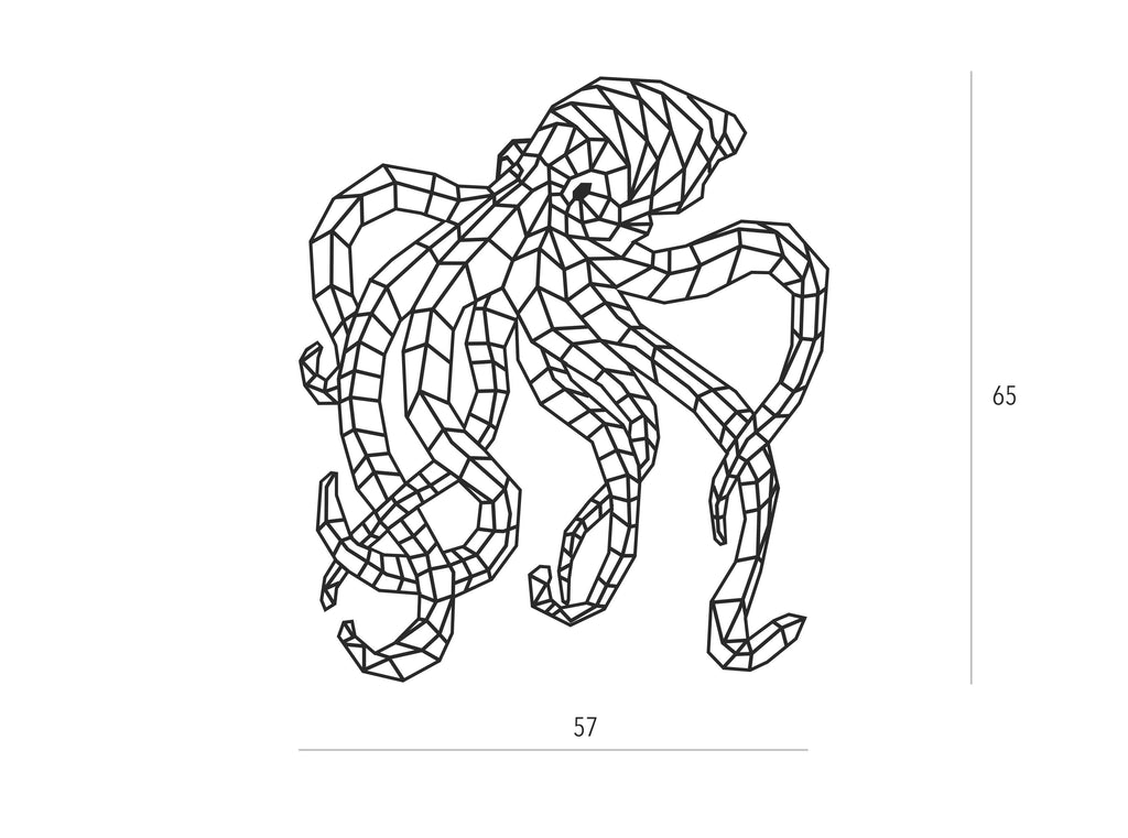 Pulpo | Figura geométrica | Decoración pared | Hecha en madera