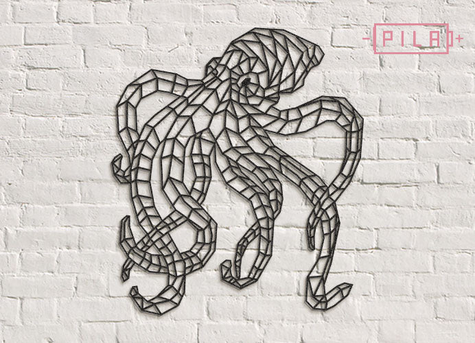 Pulpo | Figura geométrica | Decoración pared | Hecha en madera