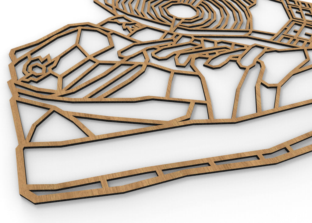 Deportivas | Figura geométrica | Decoración pared | Hecha en madera