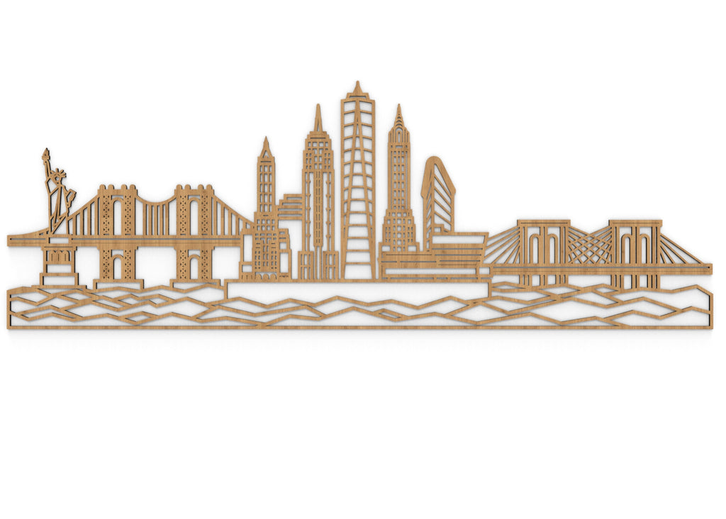 Skyline New York | Figura geométrica | Decoración pared | Hecha en madera