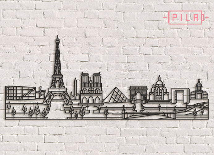 Skyline Paris | Figura geométrica | Decoración pared | Hecha en madera