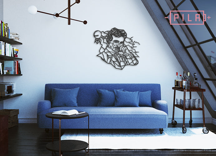 Tesla | Figura geométrica | Decoración pared | Hecha en madera