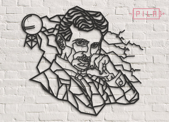Tesla | Figura geométrica | Decoración pared | Hecha en madera