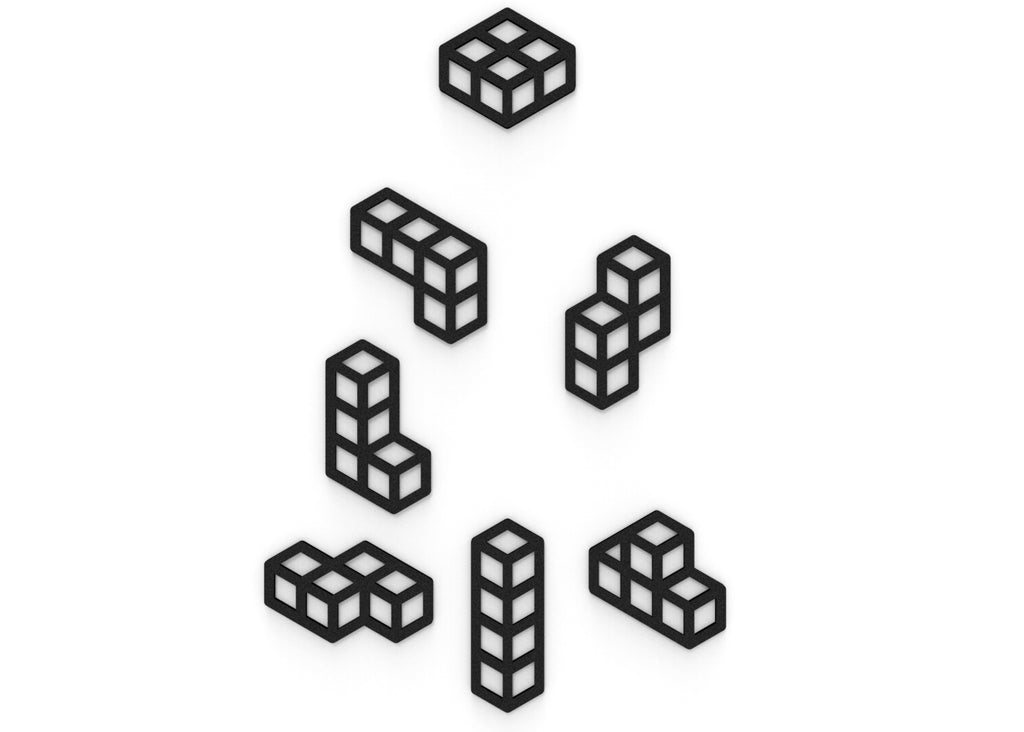 Tetris | Figura geométrica | Decoración pared | Hecha en madera
