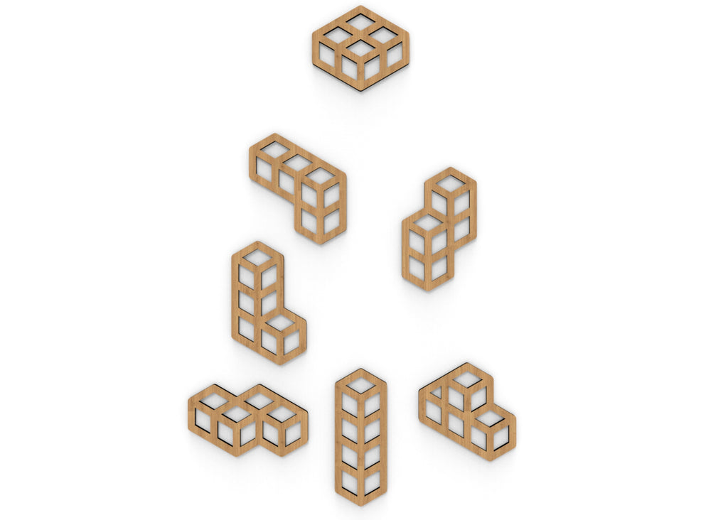 Tetris | Figura geométrica | Decoración pared | Hecha en madera